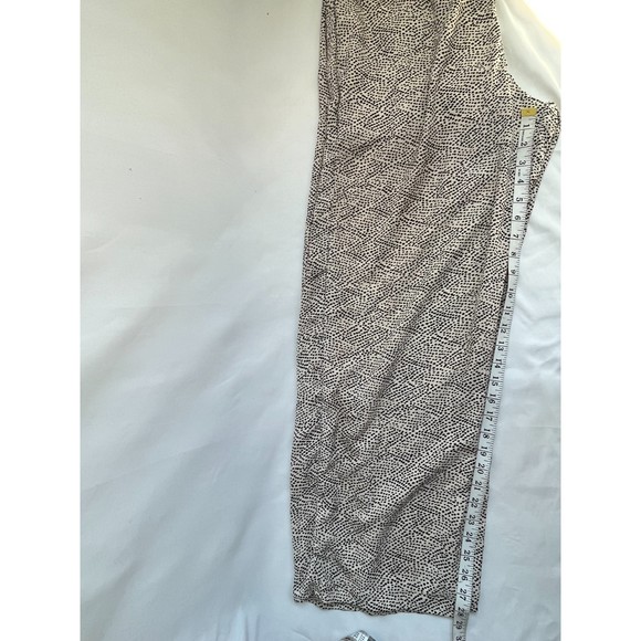 Japna Wide Leg Jumpsuit V Neck Animal Print Sz L Smocked Waist Surplice Boho - Picture 11 of 12